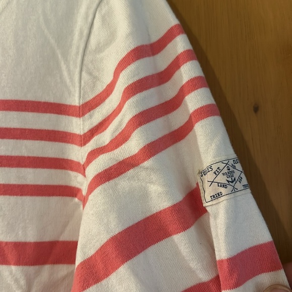 Joules Women’s Harbour Striped Boat Neck Top Shirt Cotton Pink White Size 12 - Picture 6 of 13